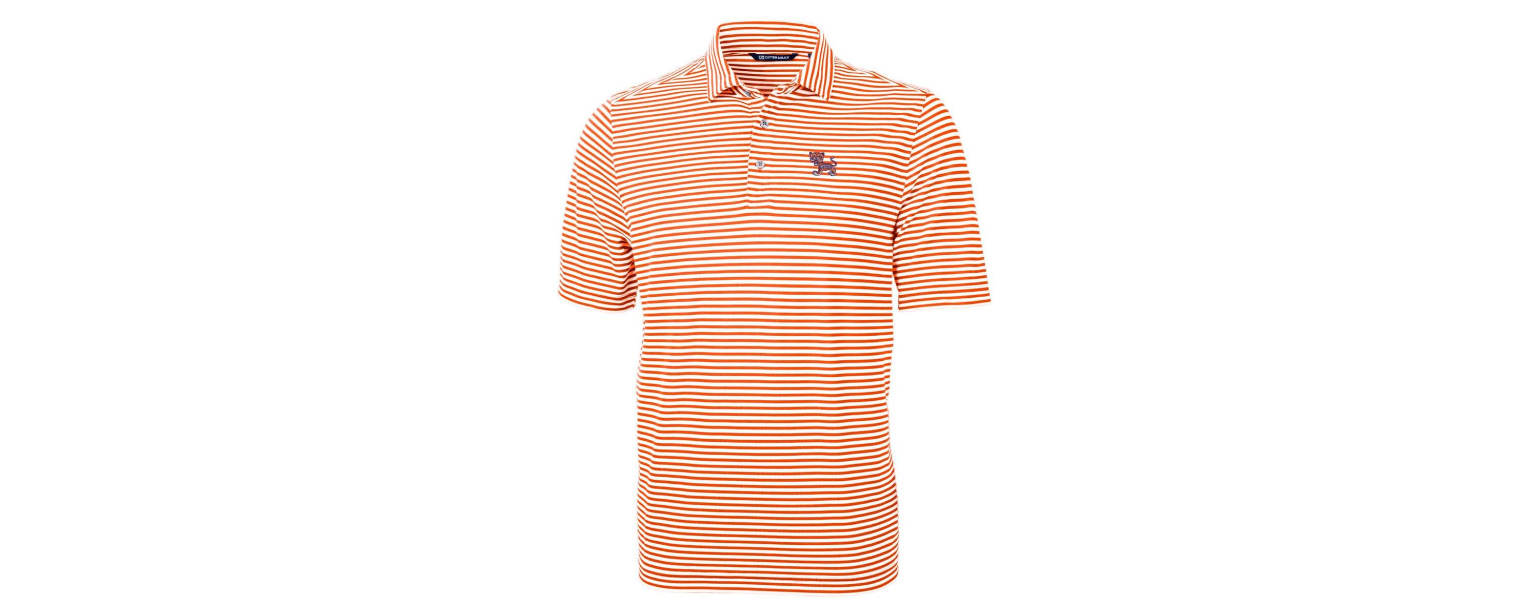 NCAA Clemson Tigers Big & Tall Team Logo Virtue Eco Pique Stripe Recycled Polo