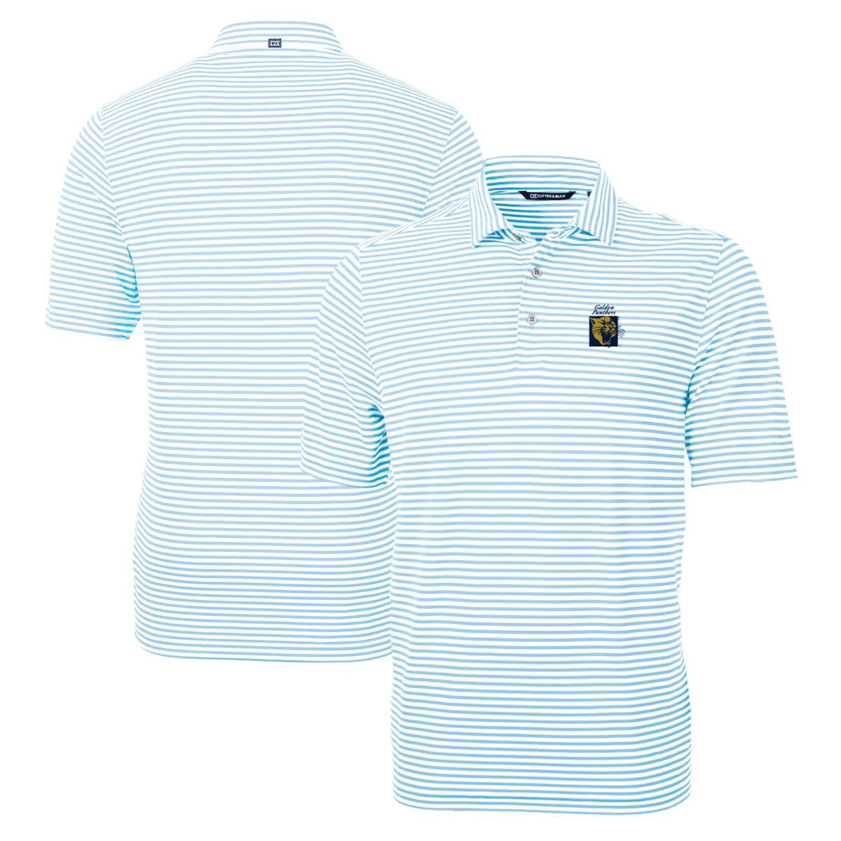 NCAA Light FIU Panthers Big & Tall Team Logo Virtue Eco Pique Stripe Recycled Polo