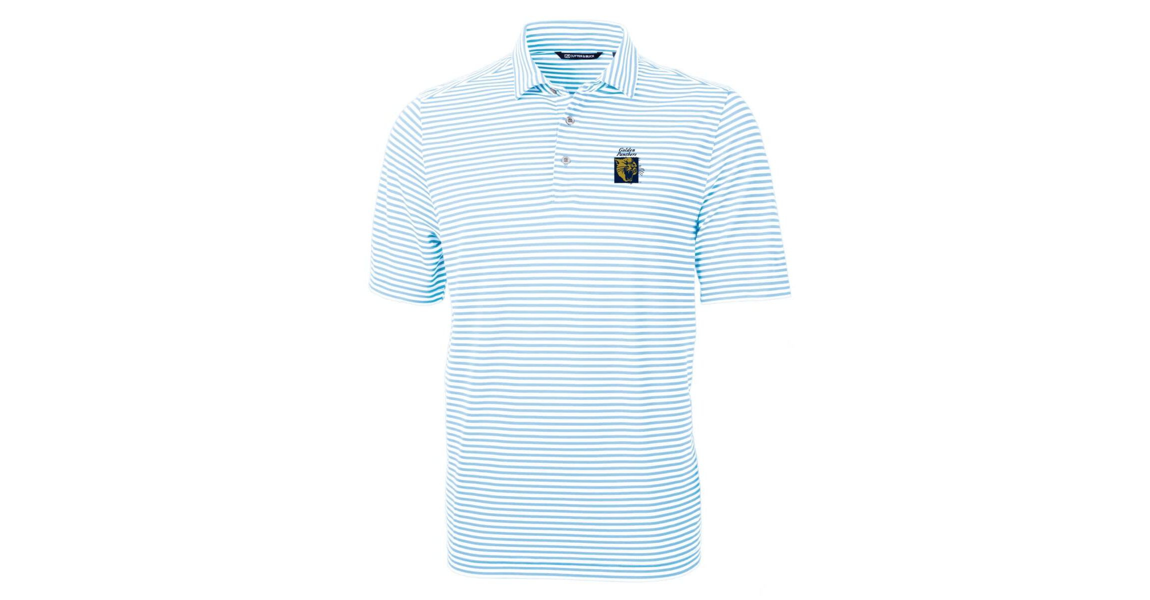 NCAA Light FIU Panthers Big & Tall Team Logo Virtue Eco Pique Stripe Recycled Polo