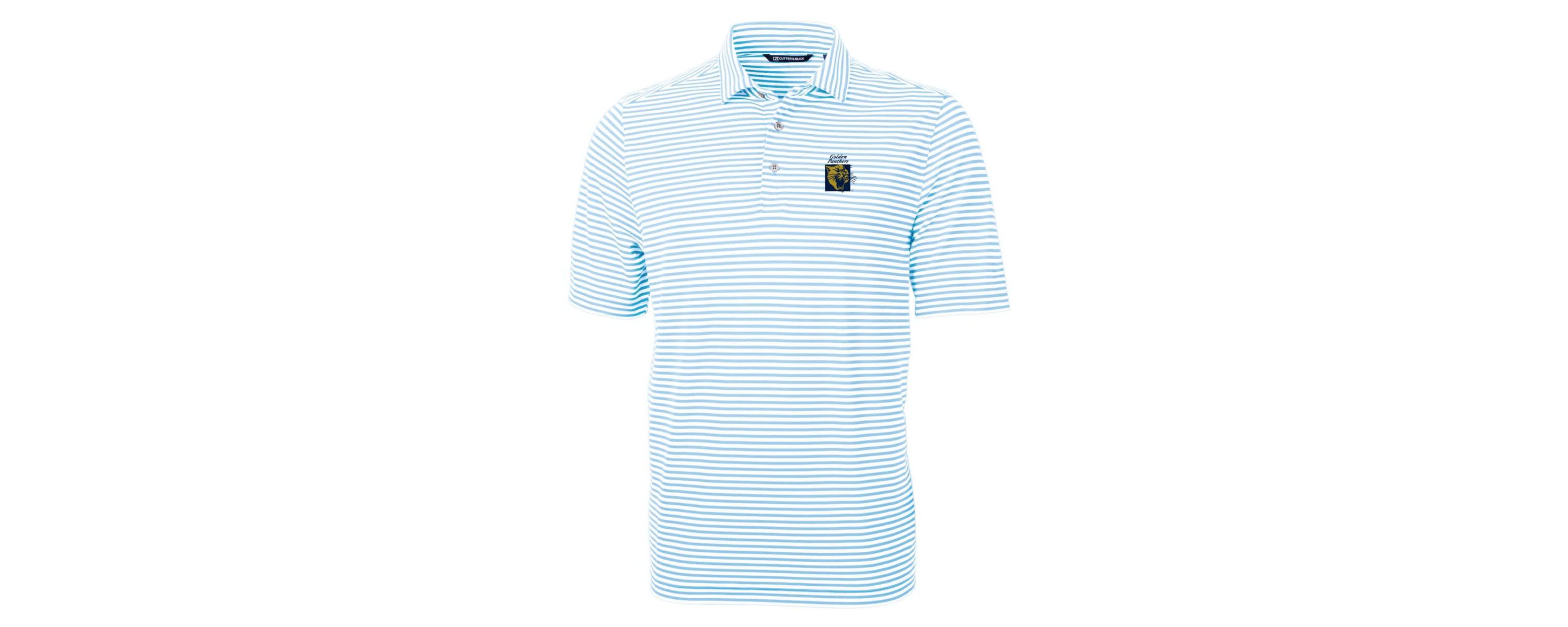 NCAA Light FIU Panthers Big & Tall Team Logo Virtue Eco Pique Stripe Recycled Polo