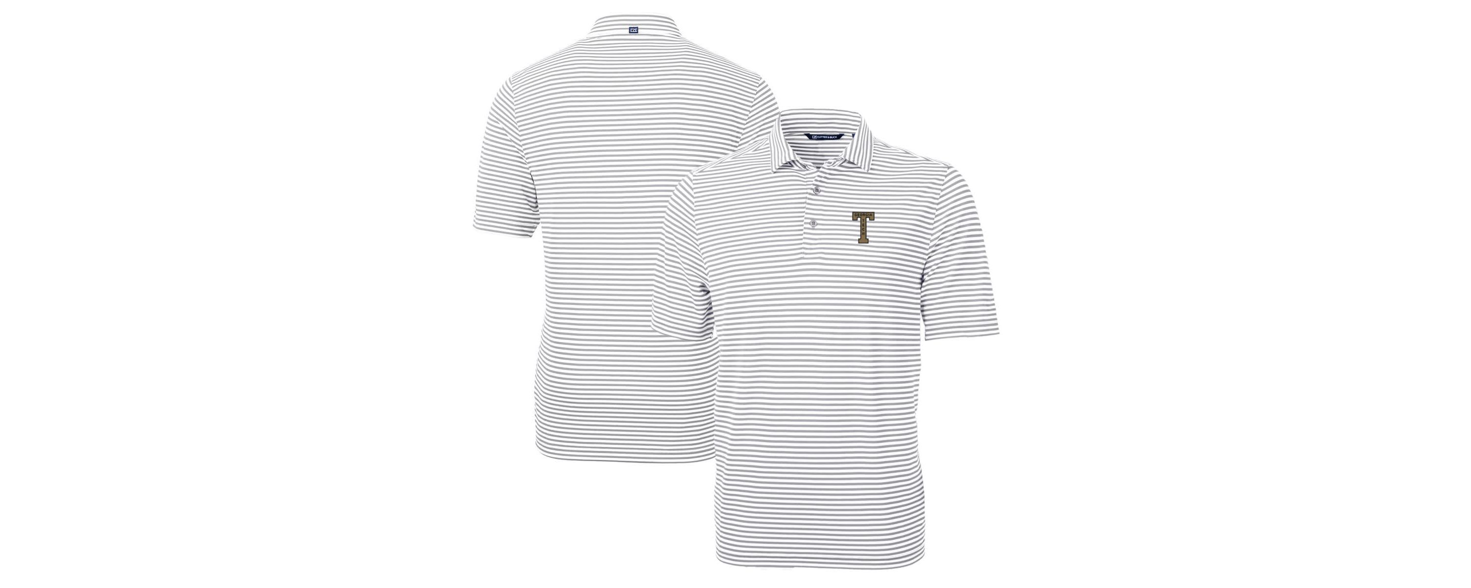 Georgia Tech Yellow Jackets NCAA Georgia Tech Jackets Big & Tall Team Logo Virtue Eco Pique Stripe Recycled Polo