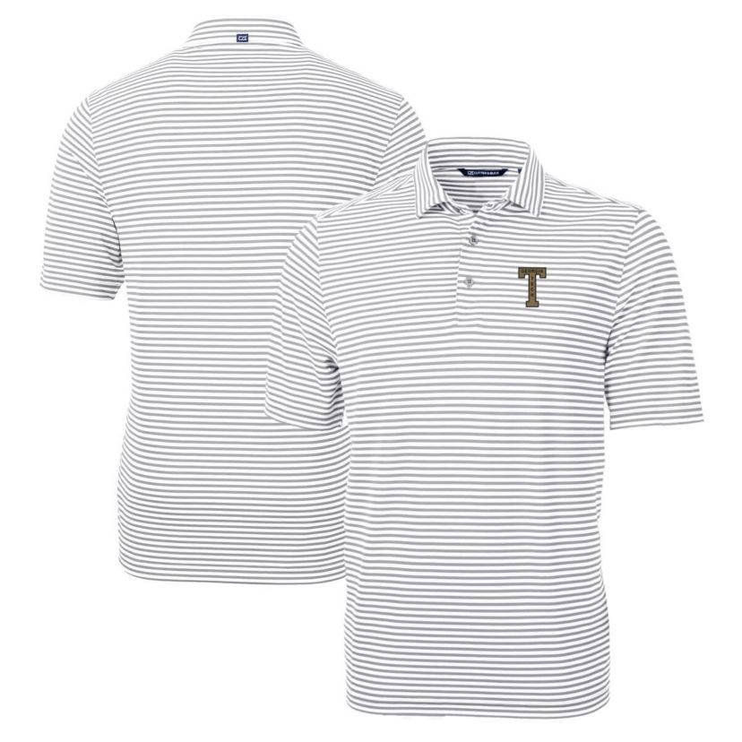 Georgia Tech Yellow Jackets NCAA Georgia Tech Jackets Big & Tall Team Logo Virtue Eco Pique Stripe Recycled Polo