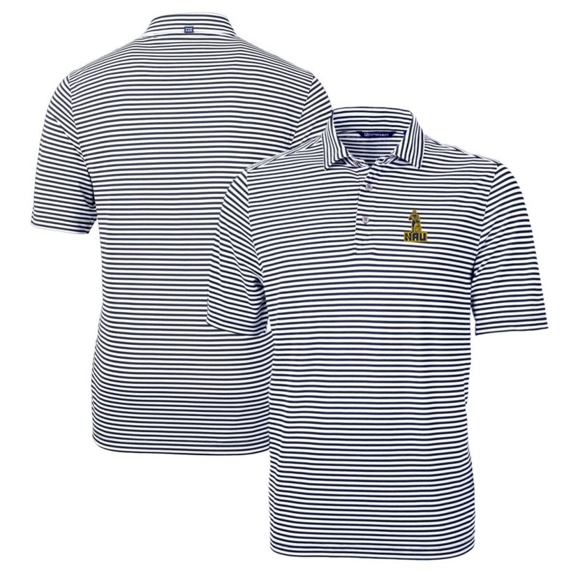 NCAA Northern Arizona Lumberjacks Big & Tall Team Logo Virtue Eco Pique Stripe Recycled Polo