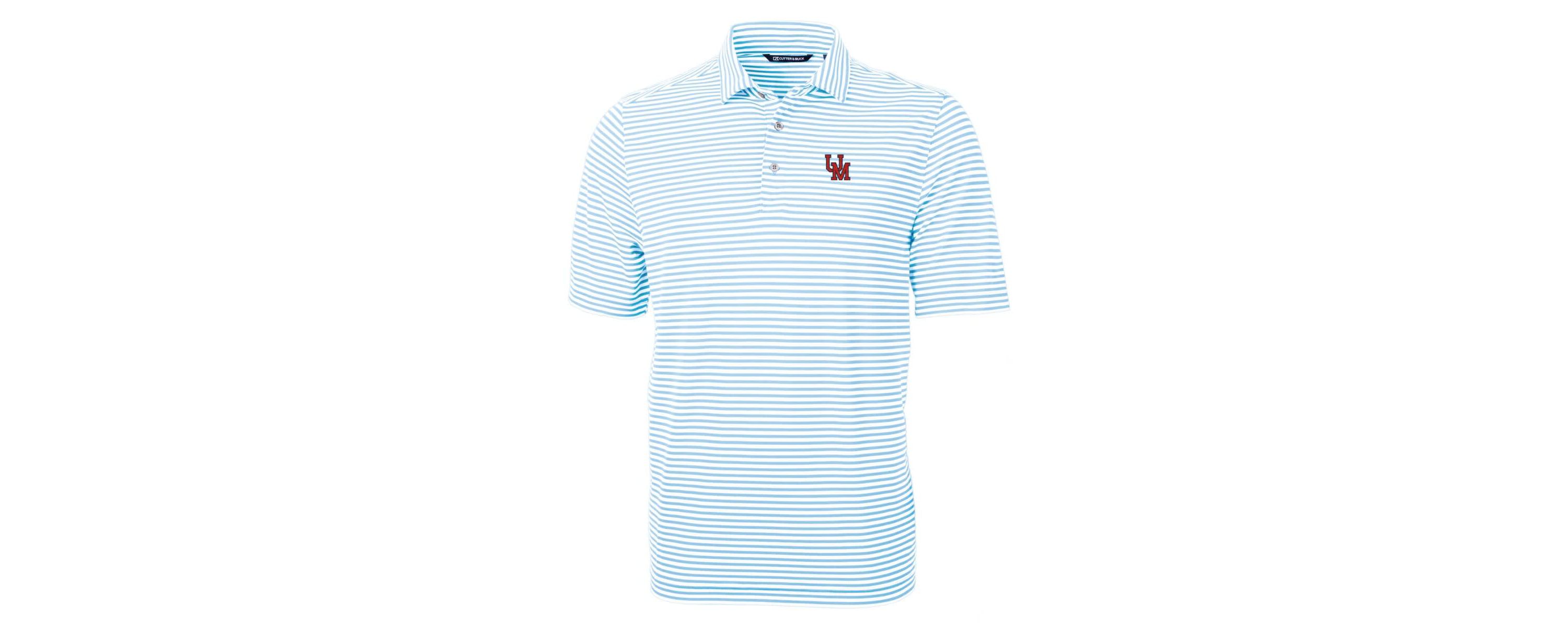 NCAA Light Ole Miss Rebels Big & Tall Team Logo Virtue Eco Pique Stripe Recycled Polo