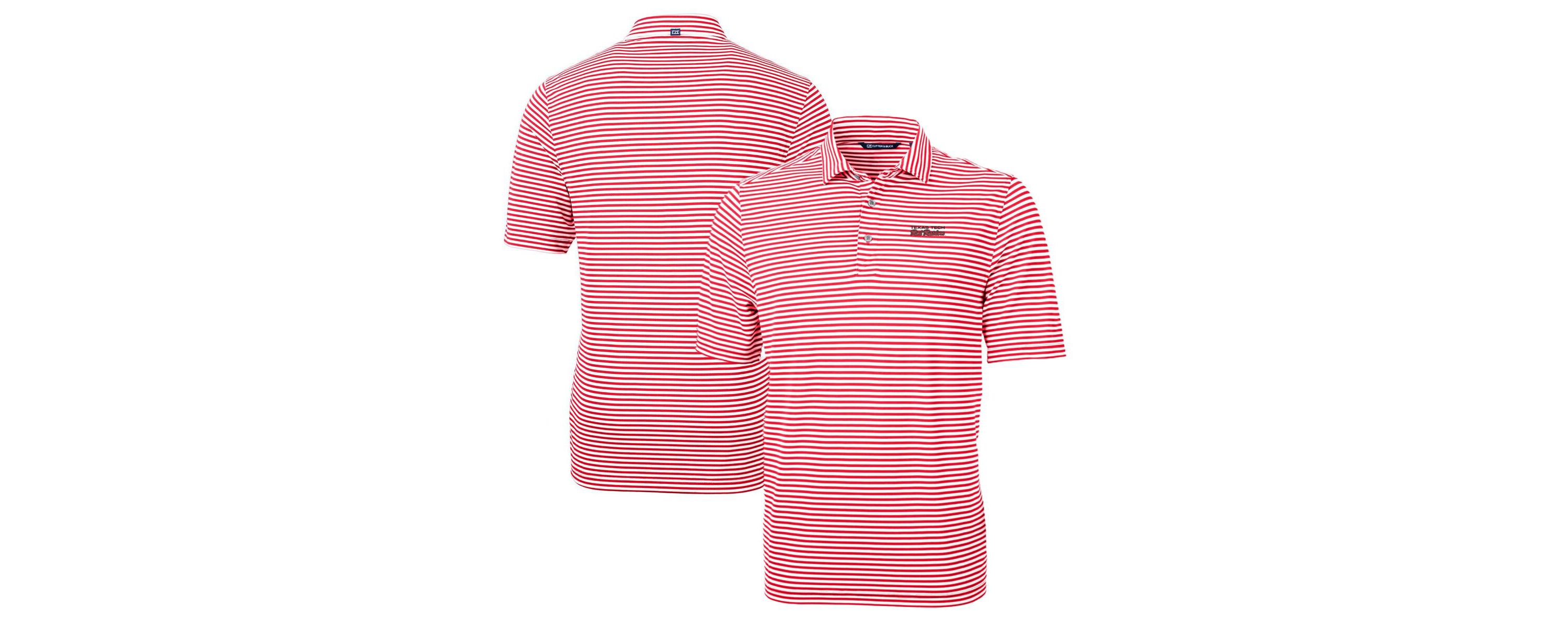 Texas Tech Red Raiders NCAA Texas Tech Raiders Big & Tall Team Logo Virtue Eco Pique Stripe Recycled Polo