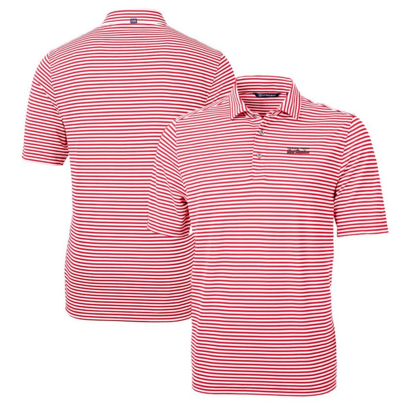 Texas Tech Red Raiders NCAA Texas Tech Raiders Big & Tall Team Logo Virtue Eco Pique Stripe Recycled Polo