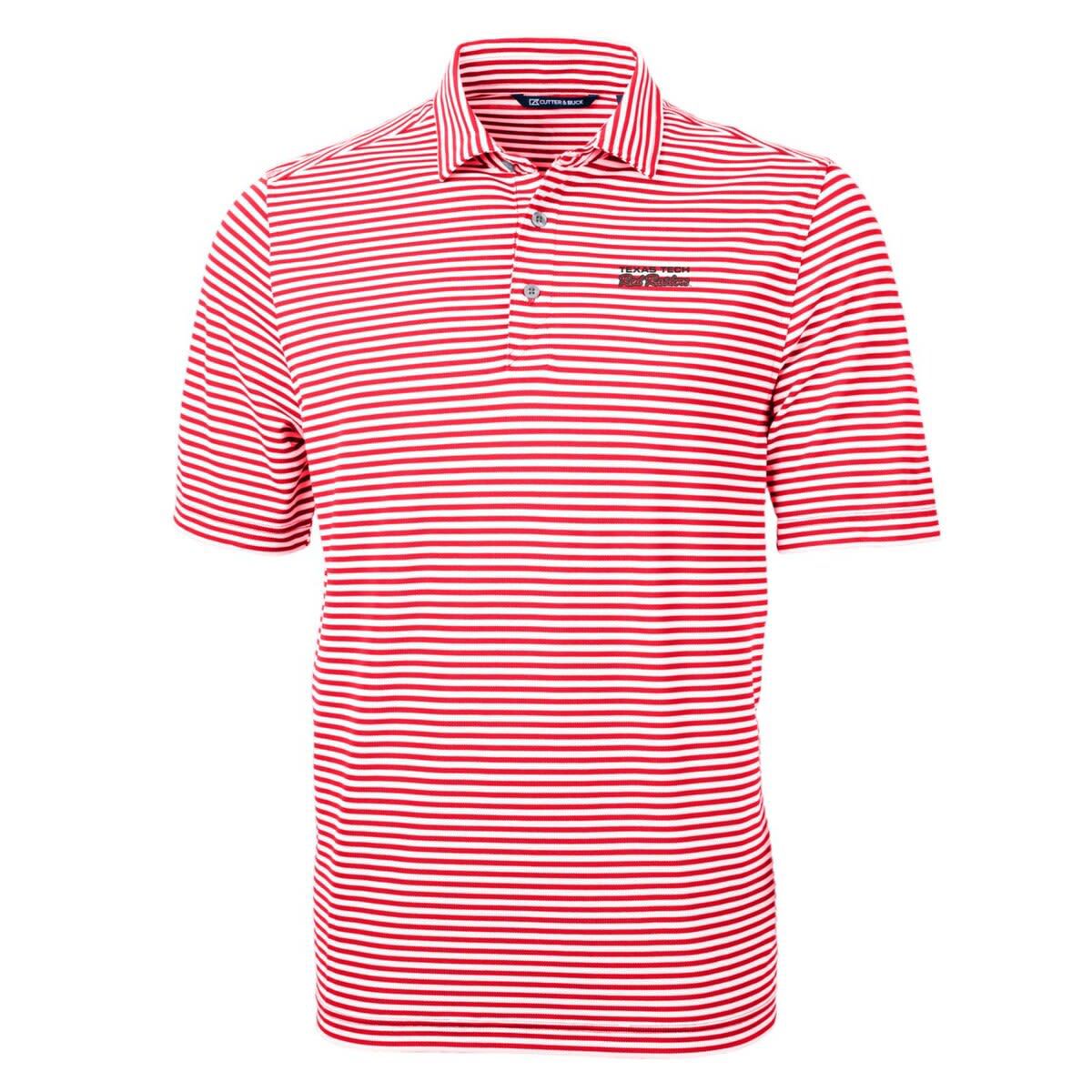 Texas Tech Red Raiders NCAA Texas Tech Raiders Big & Tall Team Logo Virtue Eco Pique Stripe Recycled Polo