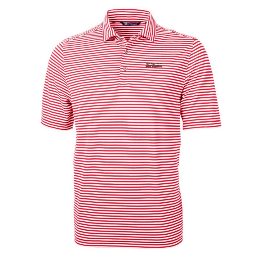 Texas Tech Red Raiders NCAA Texas Tech Raiders Big & Tall Team Logo Virtue Eco Pique Stripe Recycled Polo