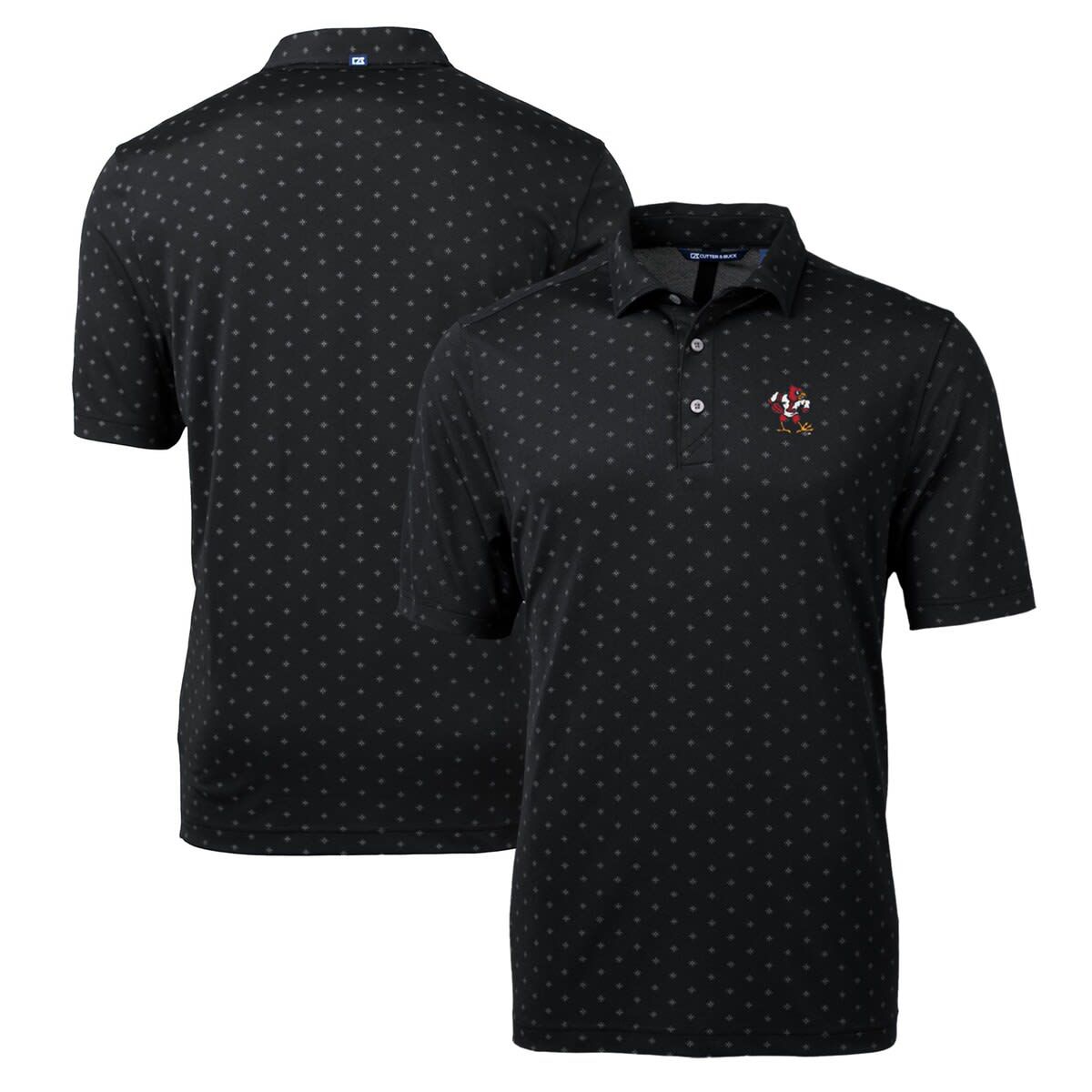 NCAA Louisville Cardinals Team Big & Tall Virtue Eco Pique Tile Print Polo
