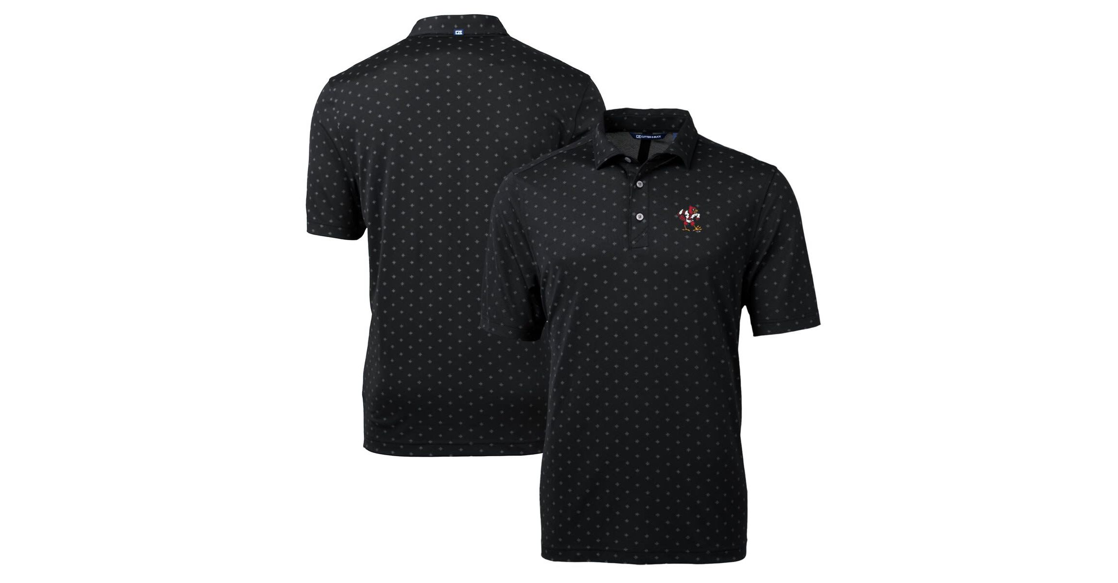 NCAA Louisville Cardinals Team Big & Tall Virtue Eco Pique Tile Print Polo