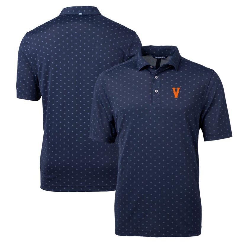 NCAA Virginia Cavaliers Vintage Team Big & Tall Virtue Eco Pique Tile Print Polo