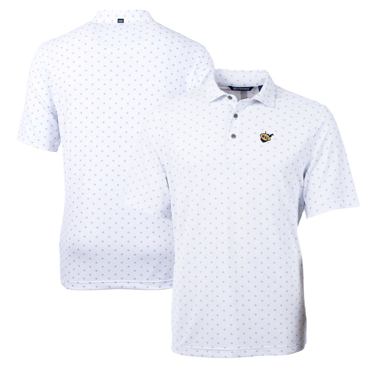 NCAA West Virginia Mountaineers Team Big & Tall Virtue Eco Pique Tile Print Polo