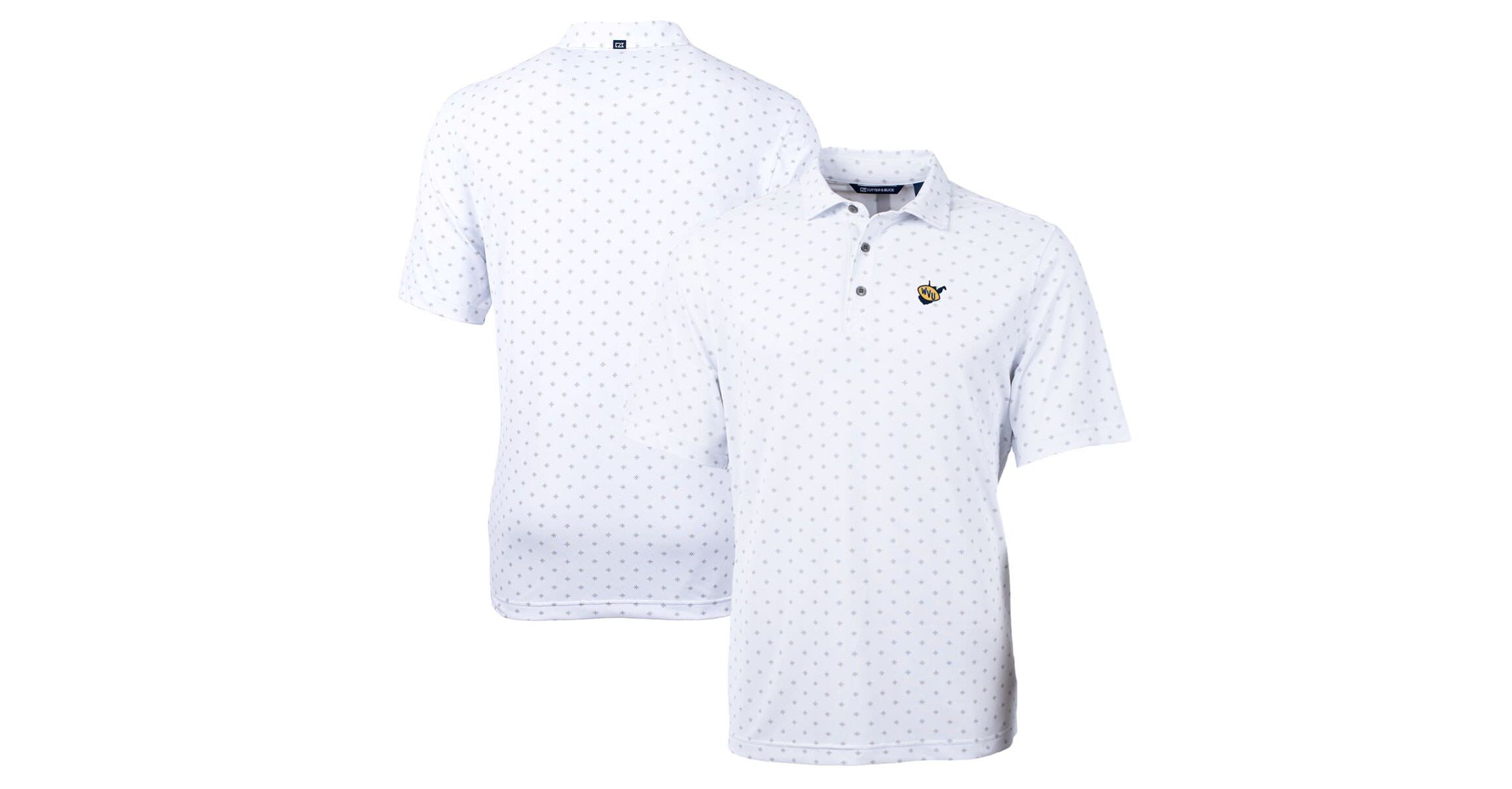 NCAA West Virginia Mountaineers Team Big & Tall Virtue Eco Pique Tile Print Polo