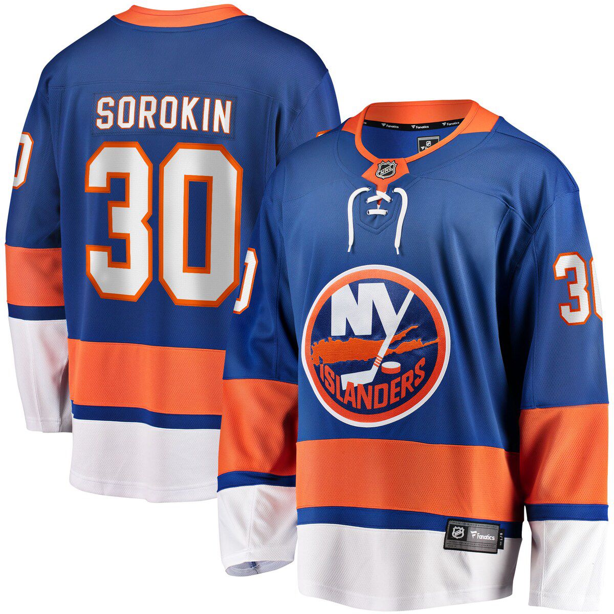NHL Fanatics Ilya Sorokin New York Islanders Home Breakaway Player Jersey