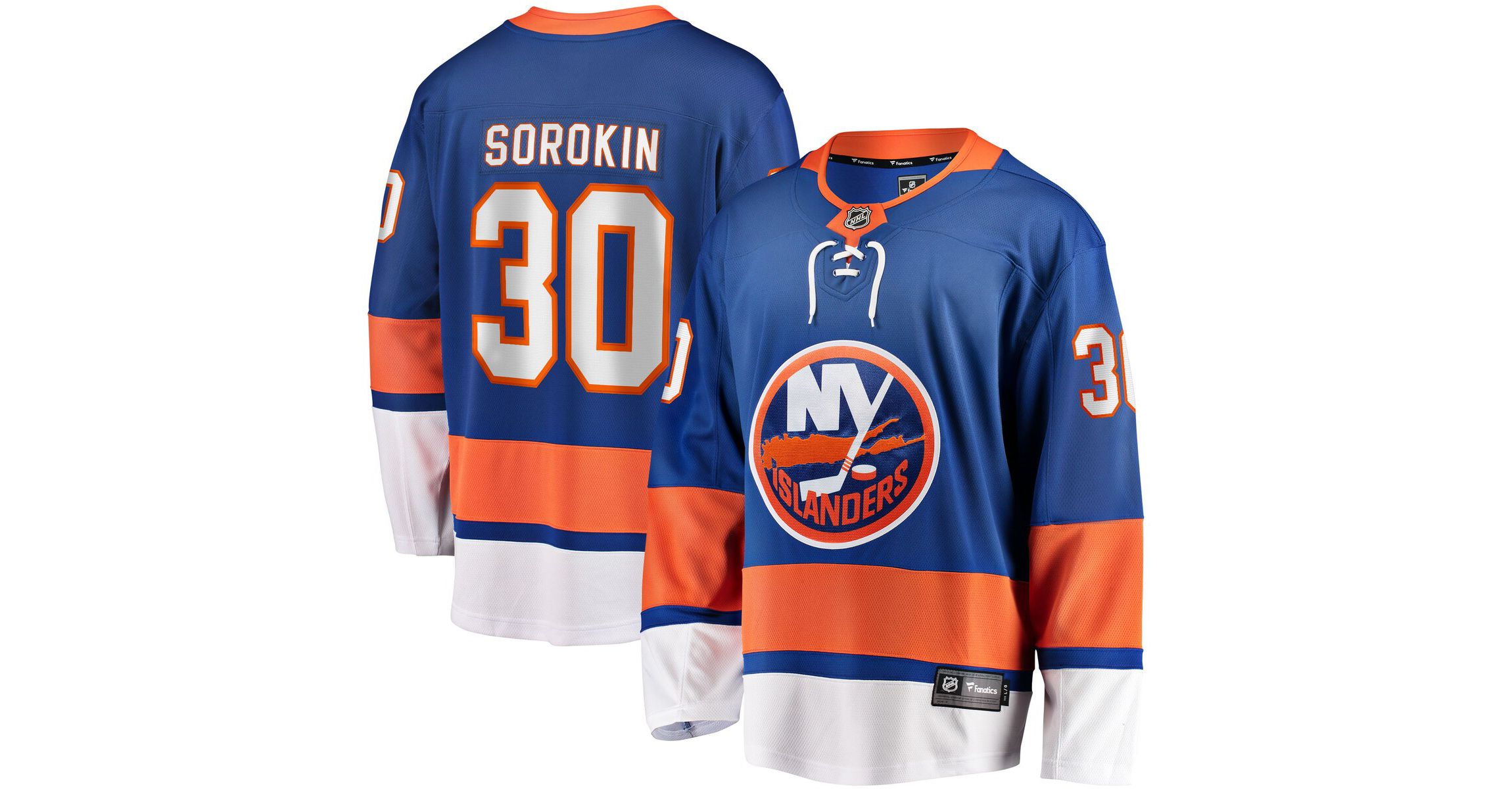 NHL Fanatics Ilya Sorokin New York Islanders Home Breakaway Player Jersey