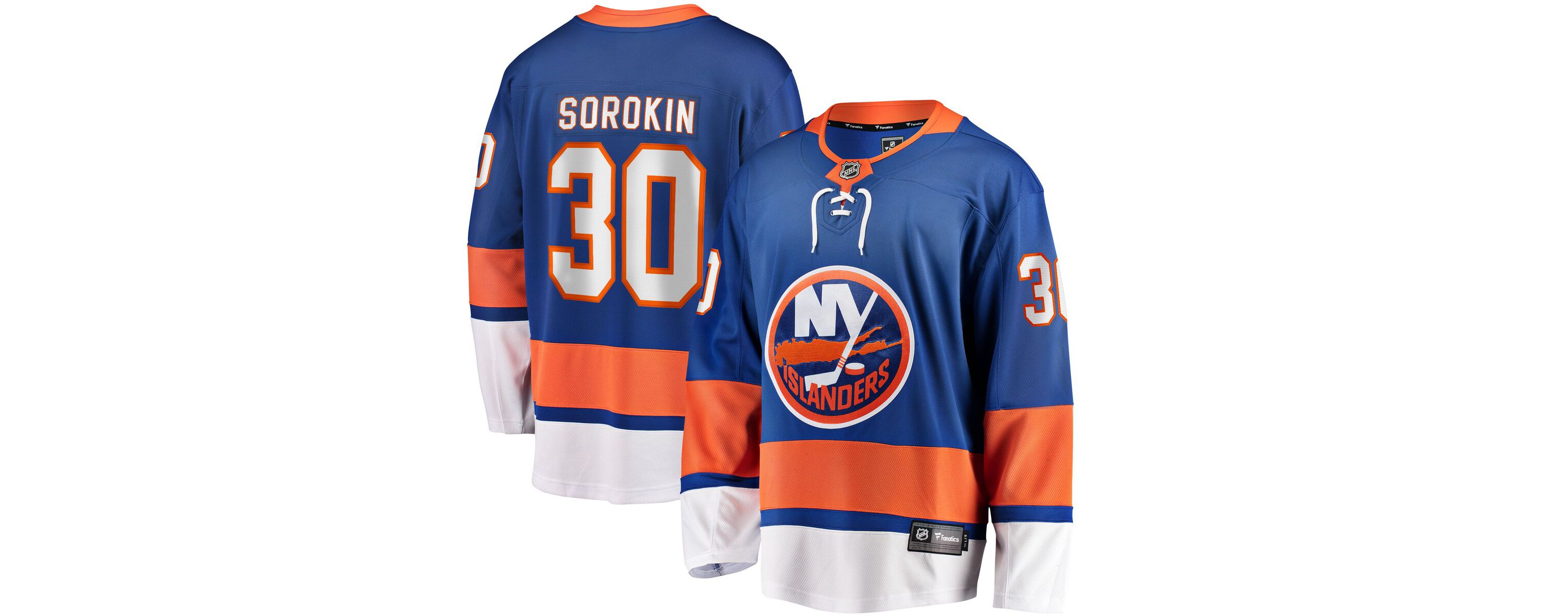 NHL Fanatics Ilya Sorokin New York Islanders Home Breakaway Player Jersey