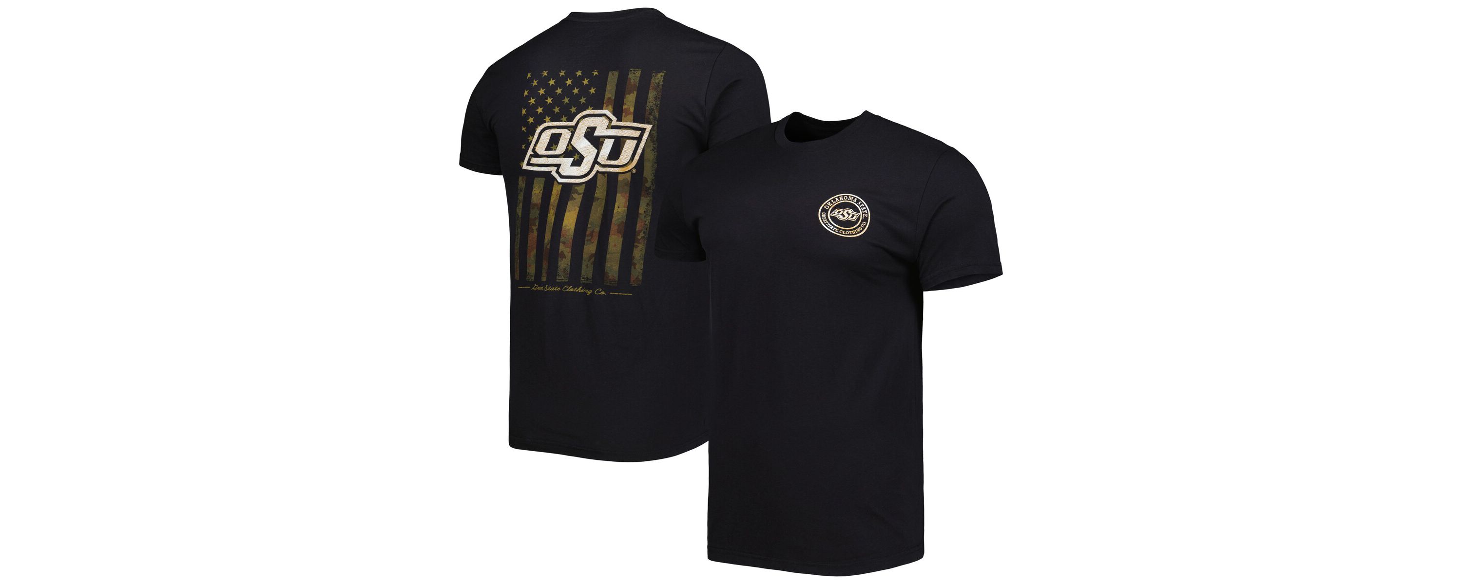 NCAA Oklahoma State Cowboys Flag 2-Hit T-Shirt