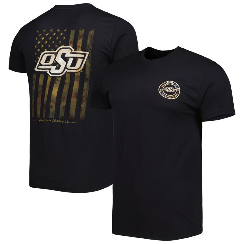 NCAA Oklahoma State Cowboys Flag 2-Hit T-Shirt