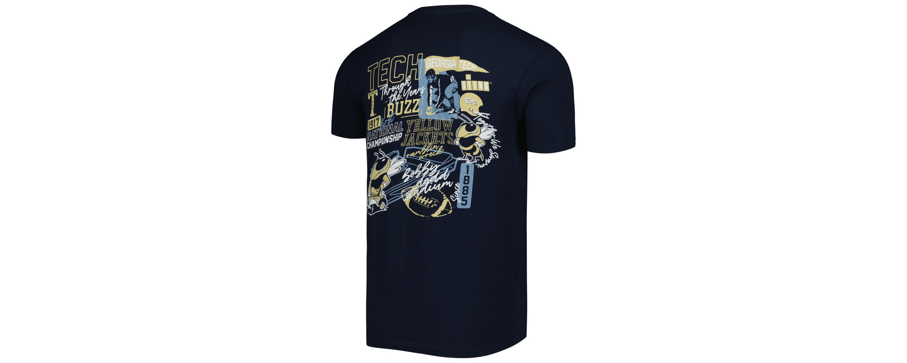 Georgia Tech Yellow Jackets NCAA Georgia Tech Jackets Vintage Through the Years Two-Hit T-Shirt