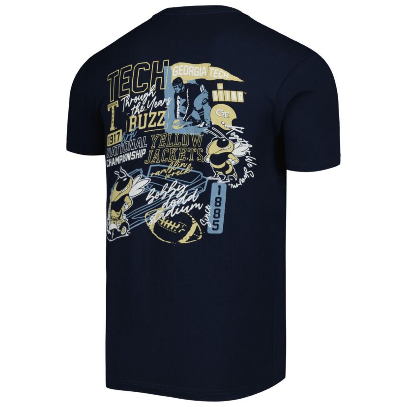 Georgia Tech Yellow Jackets NCAA Georgia Tech Jackets Vintage Through the Years Two-Hit T-Shirt