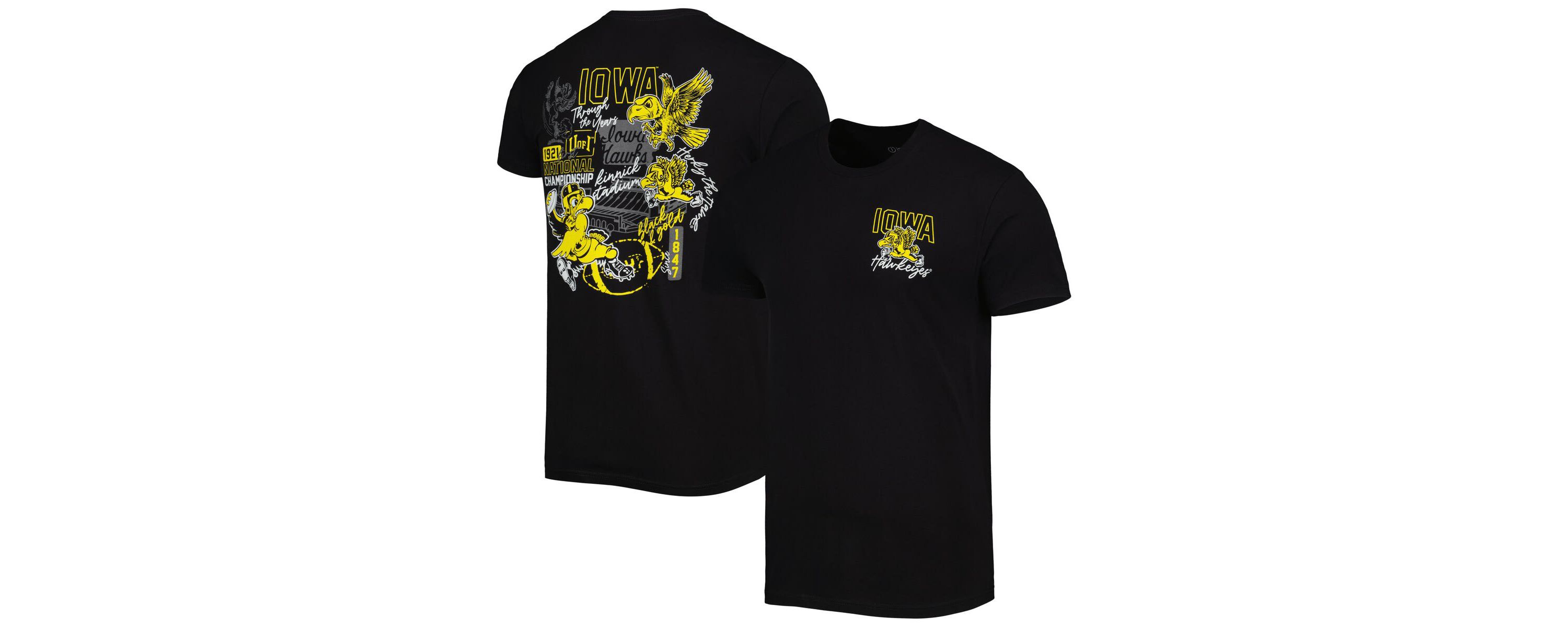 NCAA Iowa Hawkeyes Vintage Through the Years Two-Hit T-Shirt