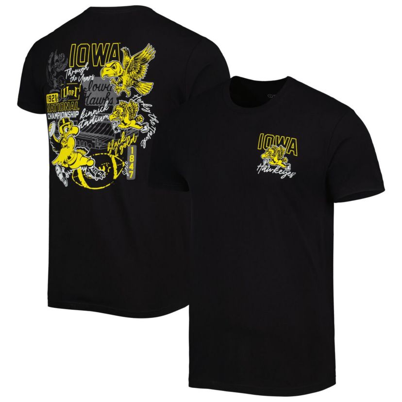NCAA Iowa Hawkeyes Vintage Through the Years Two-Hit T-Shirt