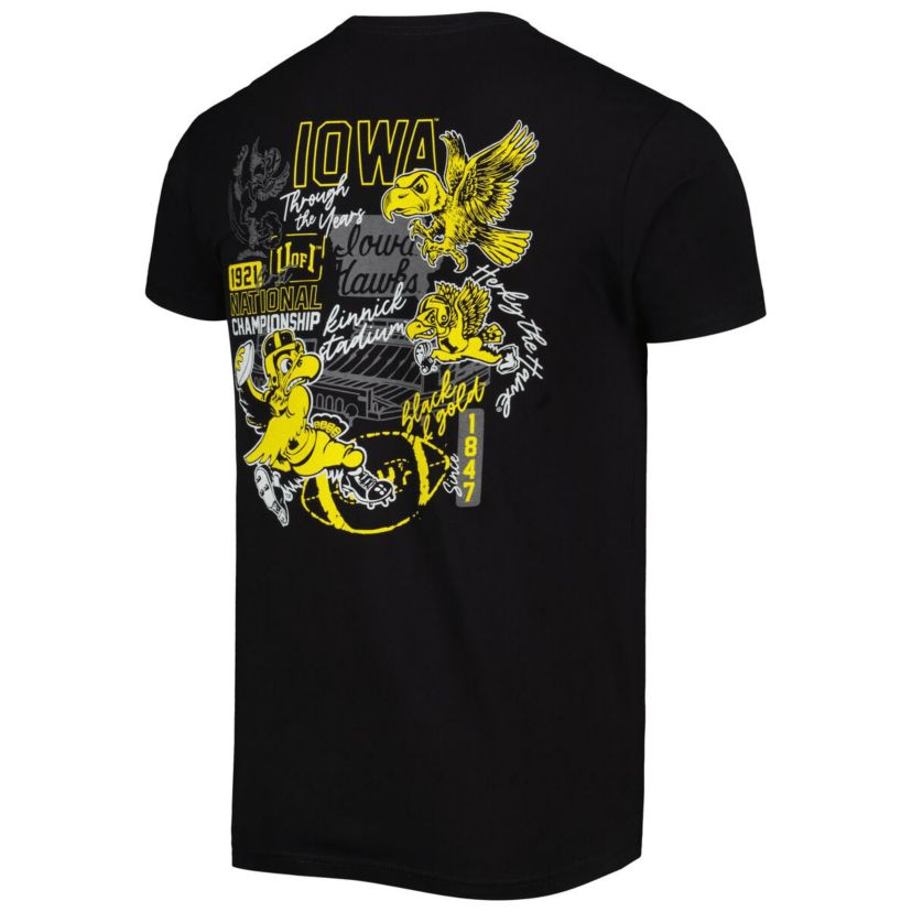 NCAA Iowa Hawkeyes Vintage Through the Years Two-Hit T-Shirt