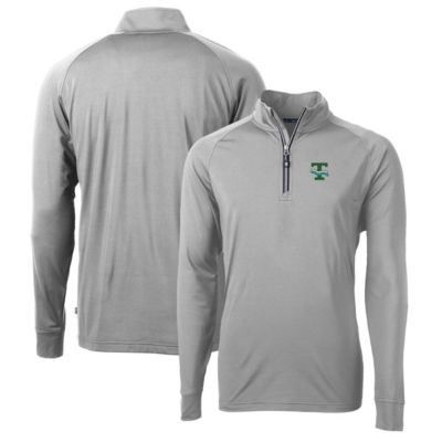 Cutter & Buck Men's Tulane Green Wave NCAA Tulane Wave Adapt Eco Knit Stretch Recycled Quarter-Zip Pullover Top