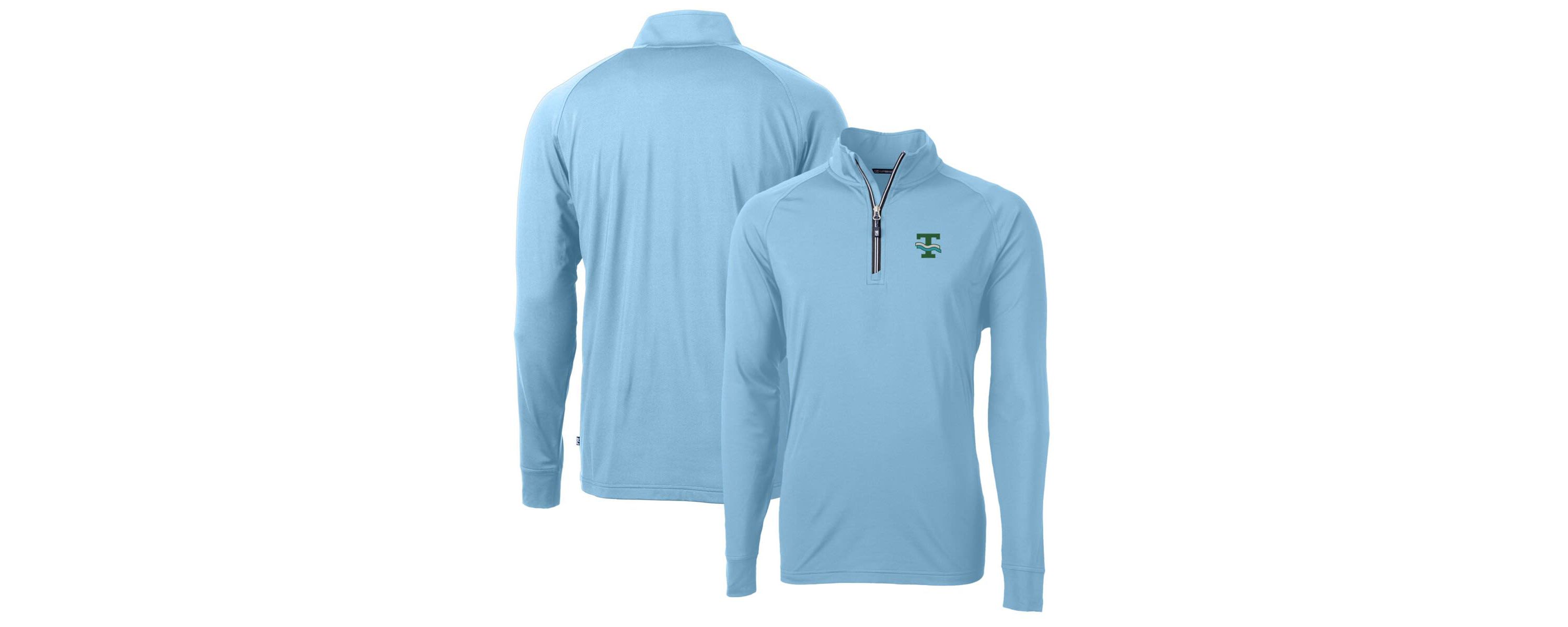 Tulane Green Wave NCAA Light Tulane Wave Adapt Eco Knit Stretch Recycled Quarter-Zip Pullover Top