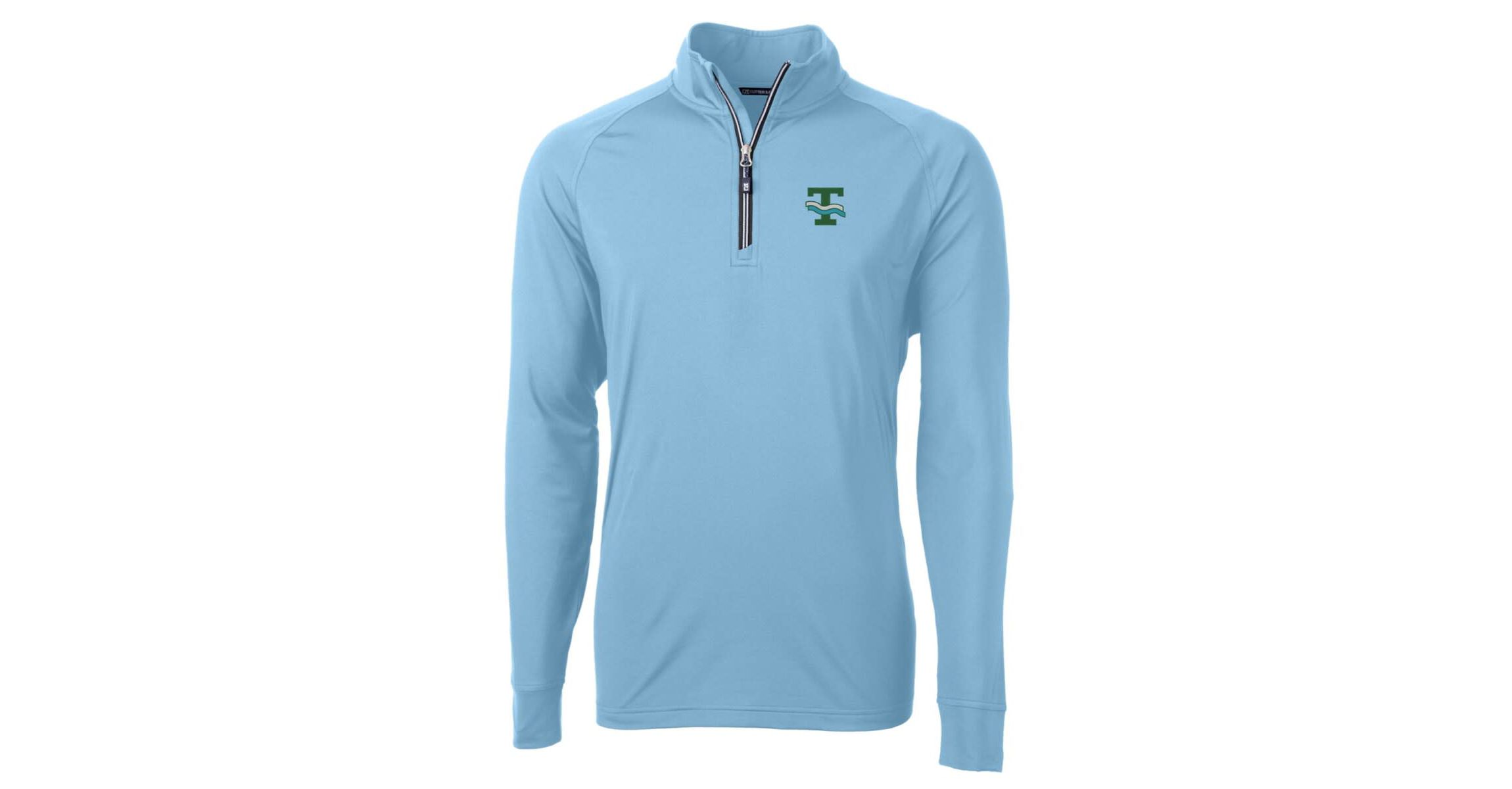 Tulane Green Wave NCAA Light Tulane Wave Adapt Eco Knit Stretch Recycled Quarter-Zip Pullover Top