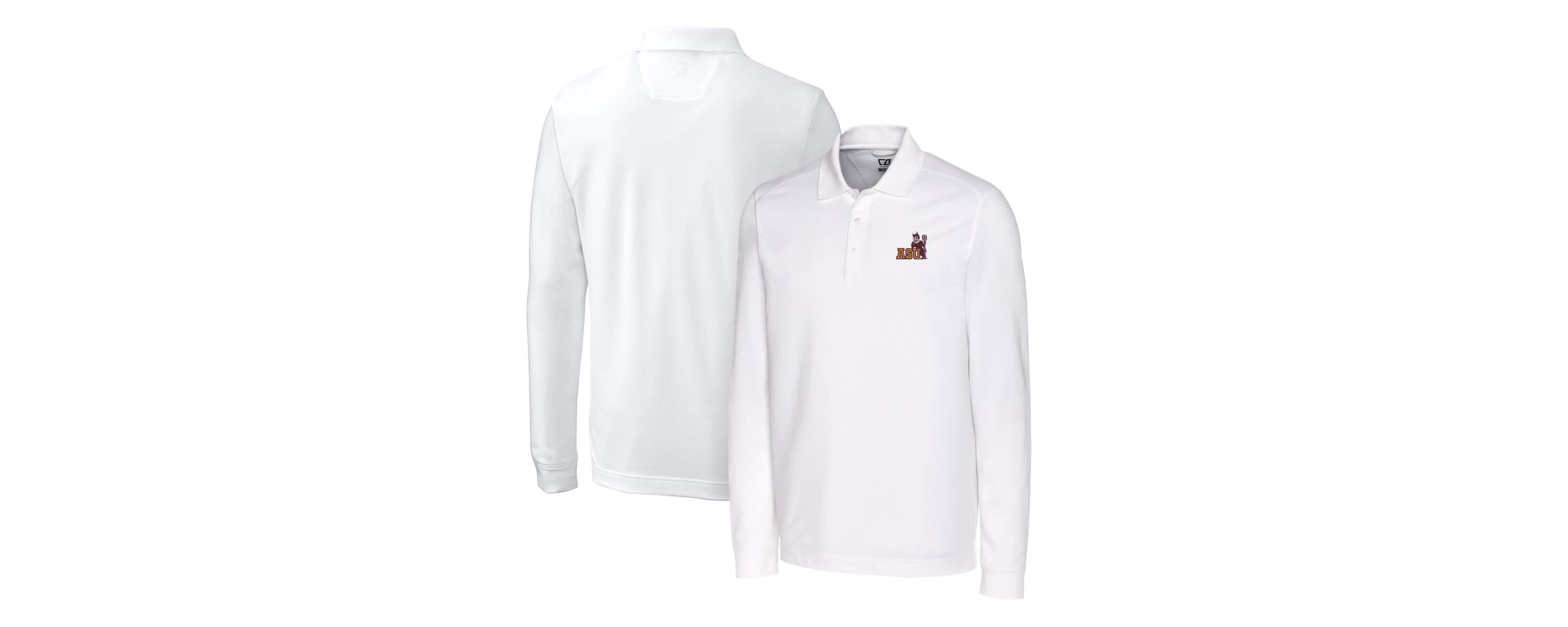 NCAA Arizona State Sun Devils Advantage Tri-Blend Pique Long Sleeve Polo