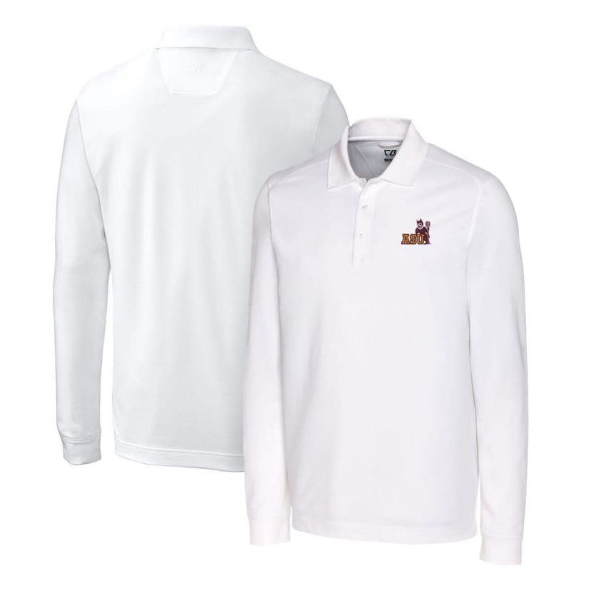 NCAA Arizona State Sun Devils Advantage Tri-Blend Pique Long Sleeve Polo
