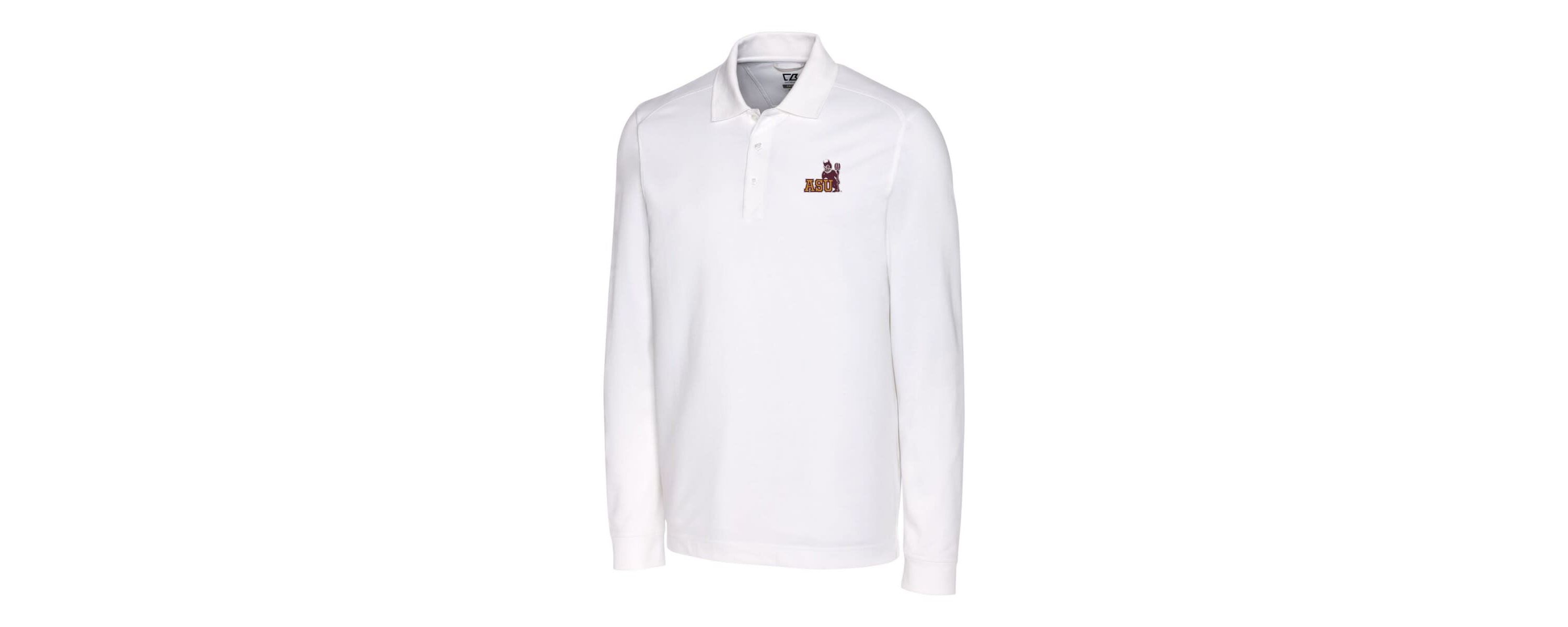 NCAA Arizona State Sun Devils Advantage Tri-Blend Pique Long Sleeve Polo
