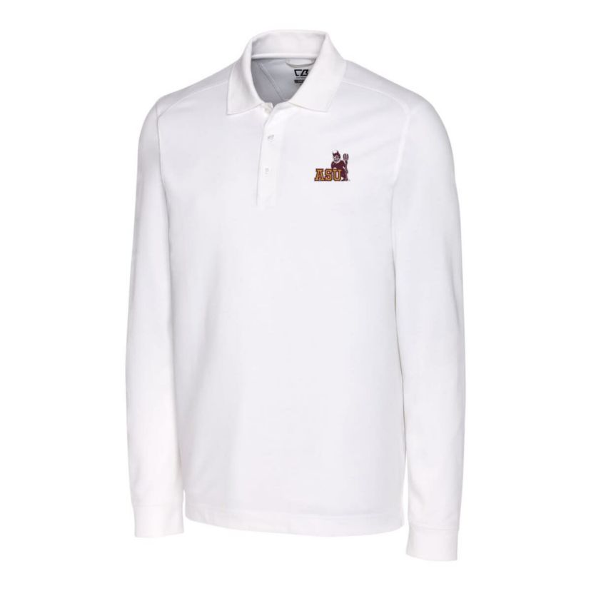 NCAA Arizona State Sun Devils Advantage Tri-Blend Pique Long Sleeve Polo