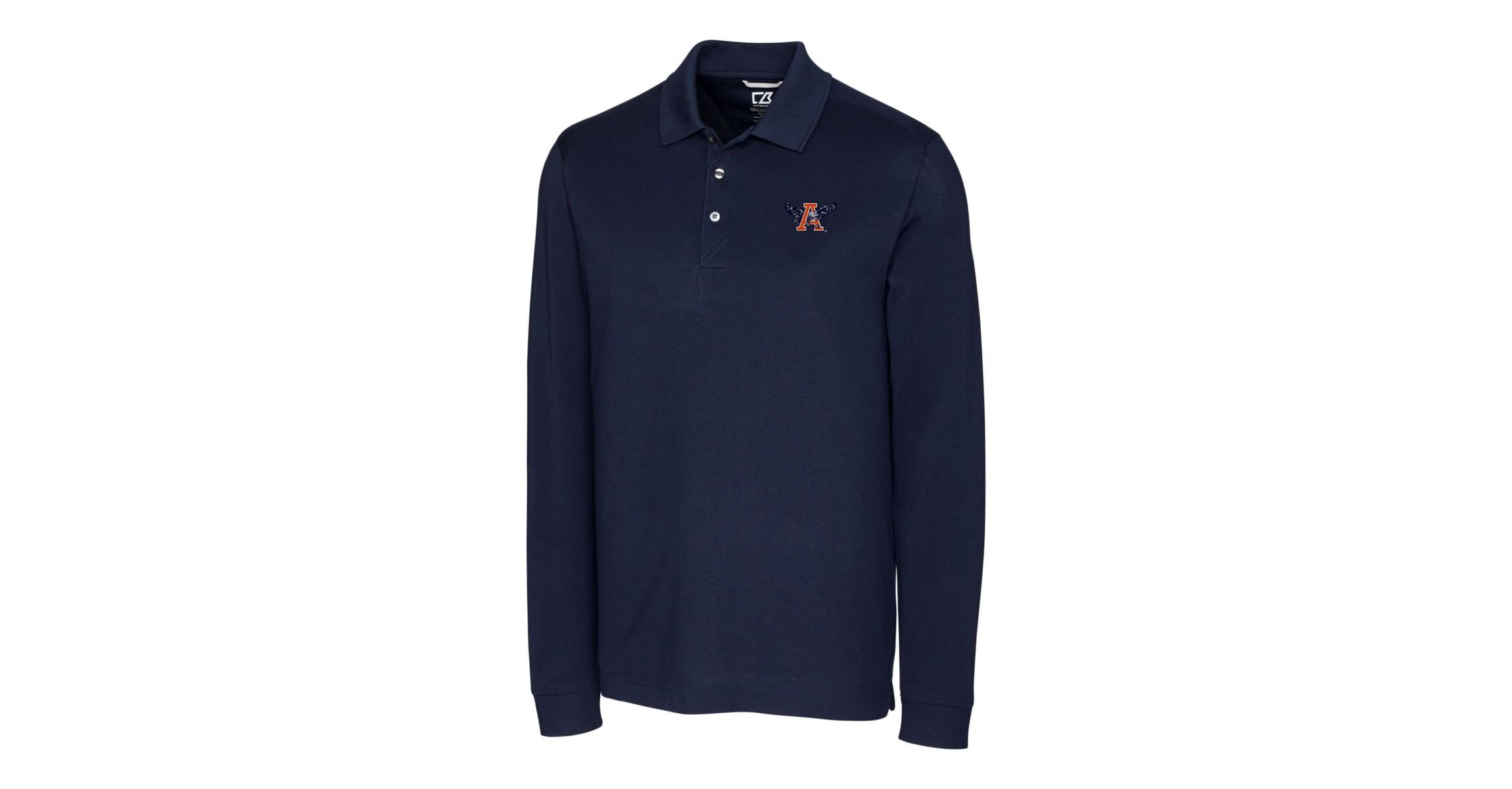 NCAA Auburn Tigers Advantage Tri-Blend Pique Long Sleeve Polo