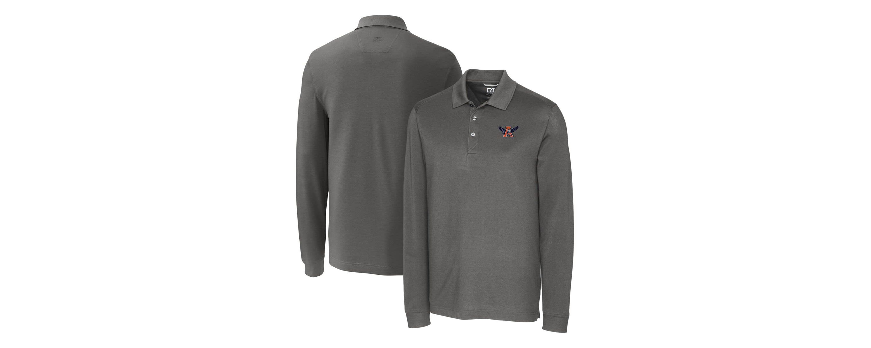 NCAA Auburn Tigers Advantage Tri-Blend Pique Long Sleeve Polo