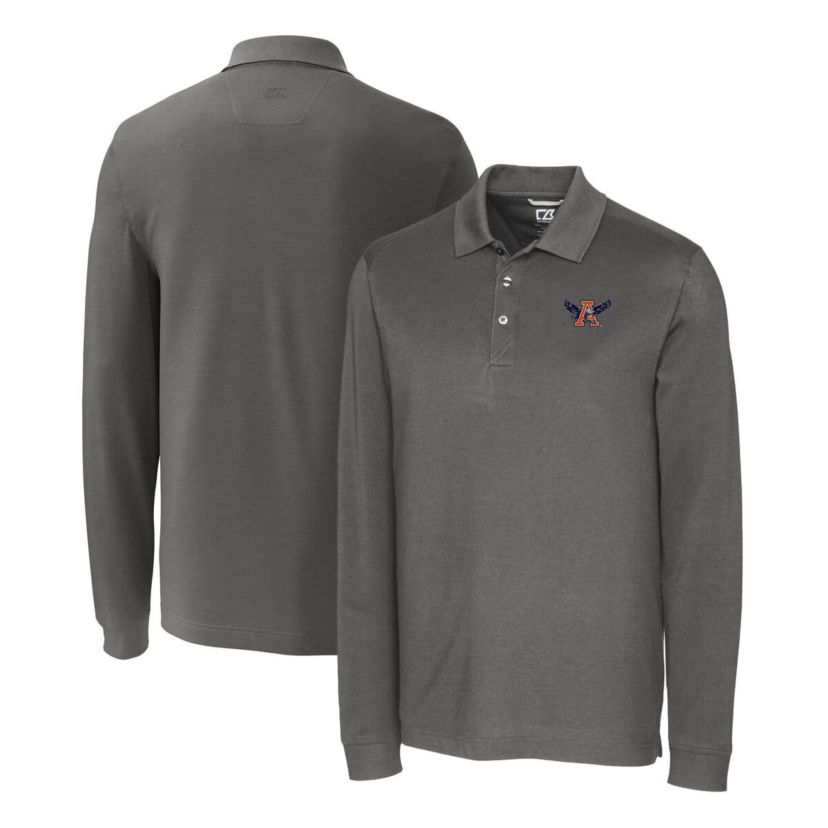 NCAA Auburn Tigers Advantage Tri-Blend Pique Long Sleeve Polo