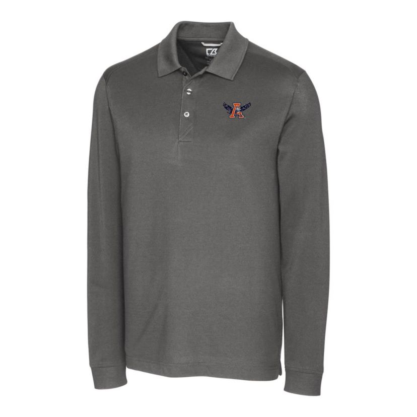 NCAA Auburn Tigers Advantage Tri-Blend Pique Long Sleeve Polo