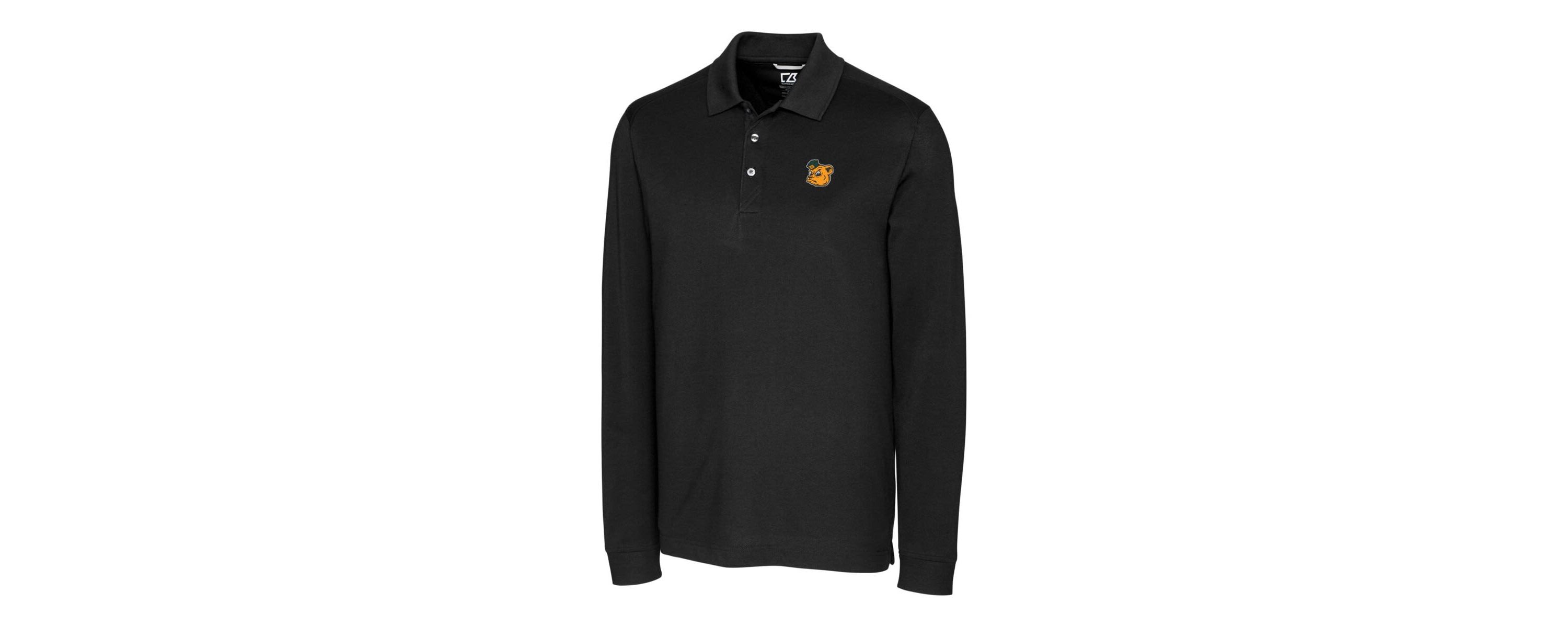 NCAA Baylor Bears Advantage Tri-Blend Pique Long Sleeve Polo