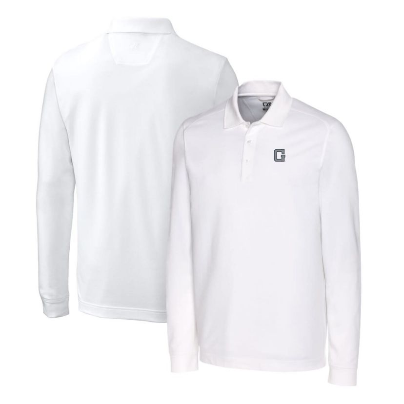 NCAA Georgetown Hoyas Advantage Tri-Blend Pique Long Sleeve Polo