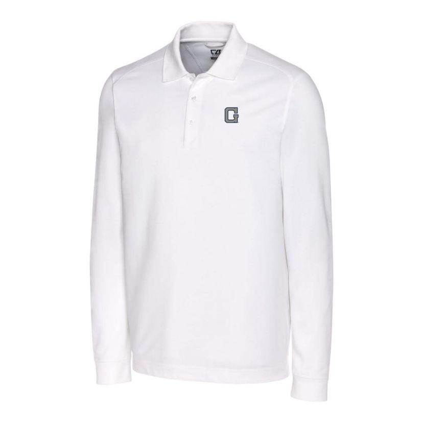 NCAA Georgetown Hoyas Advantage Tri-Blend Pique Long Sleeve Polo