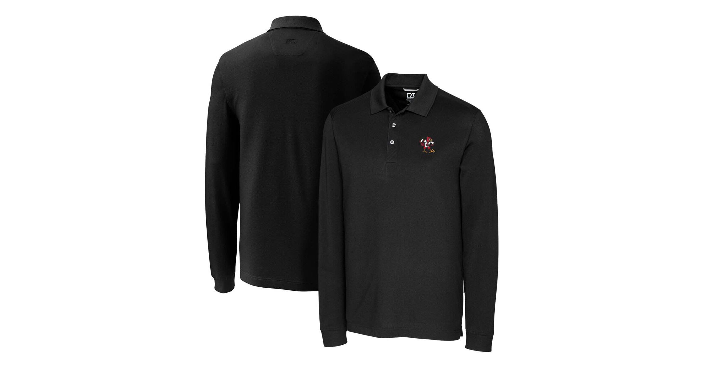 NCAA Louisville Cardinals Advantage Tri-Blend Pique Long Sleeve Polo