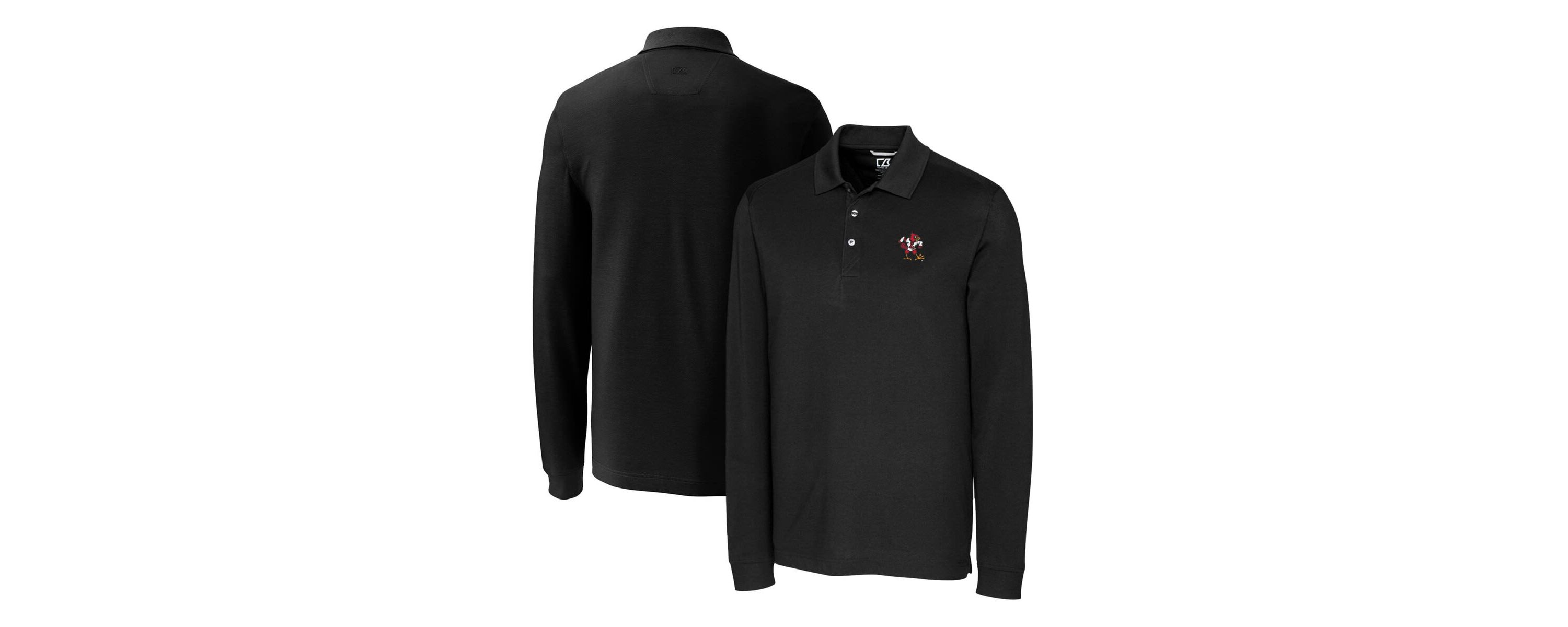 NCAA Louisville Cardinals Advantage Tri-Blend Pique Long Sleeve Polo