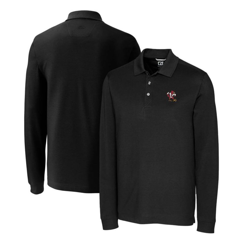 NCAA Louisville Cardinals Advantage Tri-Blend Pique Long Sleeve Polo