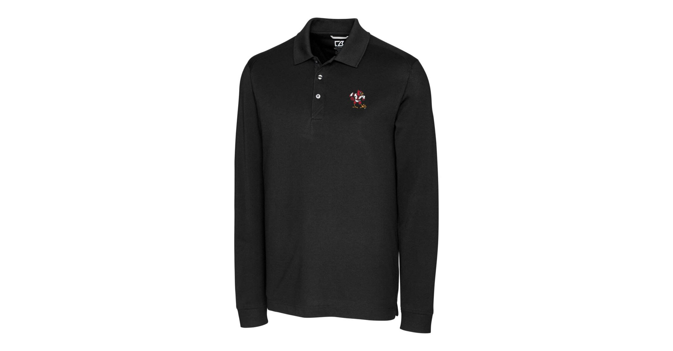 NCAA Louisville Cardinals Advantage Tri-Blend Pique Long Sleeve Polo