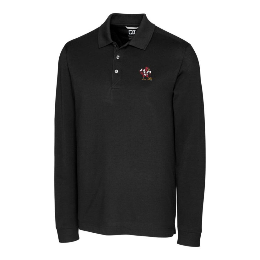 NCAA Louisville Cardinals Advantage Tri-Blend Pique Long Sleeve Polo