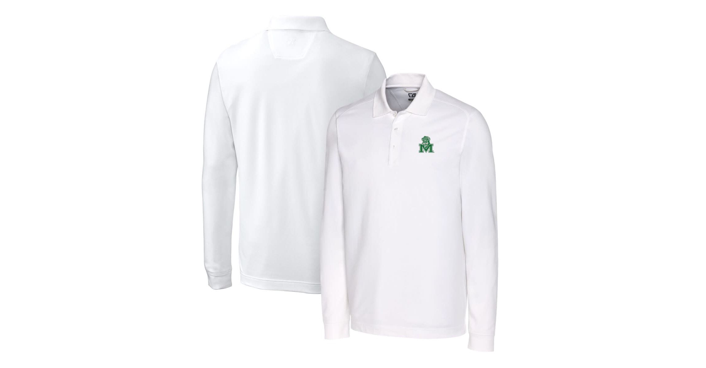 NCAA Marshall Thundering Herd Advantage Tri-Blend Pique Long Sleeve Polo