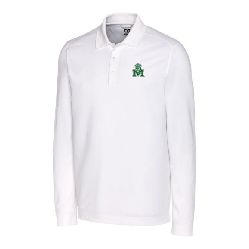 NCAA Marshall Thundering Herd Advantage Tri-Blend Pique Long Sleeve Polo
