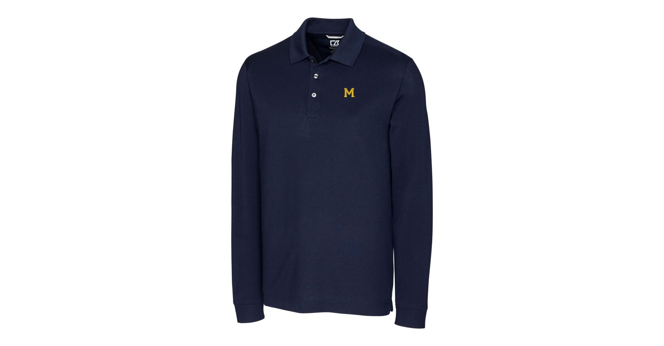 NCAA Michigan Wolverines Advantage Tri-Blend Pique Long Sleeve Polo