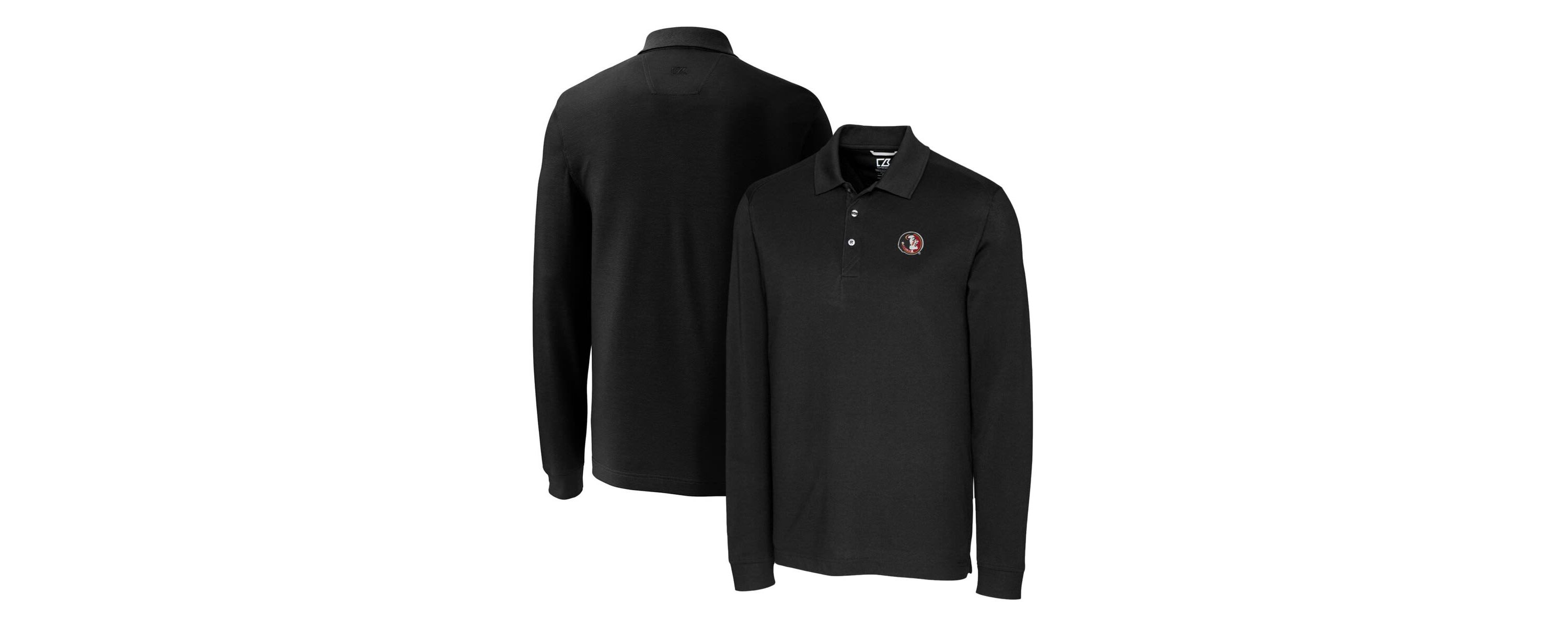 NCAA Florida State Seminoles Advantage Tri-Blend Pique Long Sleeve Polo